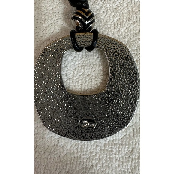 Black & Silver Tone “Vibe” Necklace, With Box - Picture 11 of 11